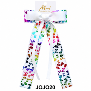 Murry Collection Jojo White Rainbow Butterfly Print Hair Clip JOJO20