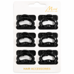 Murry Small Hair Clip Black Heart Shape 6Pcs #FC905