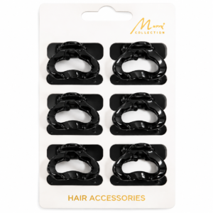 Black cloud shaped hair claw clips displayed on white Mami Collection packaging card