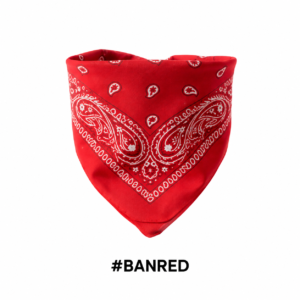 Red Printed Paisley Bandana #BANRED