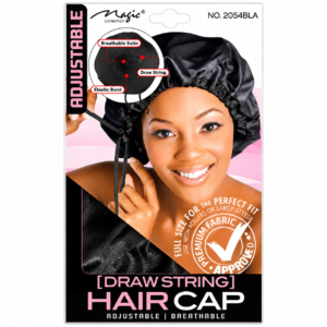 Drawstring Adjustable Hair Cap Black & White #2054AST #2054BLA