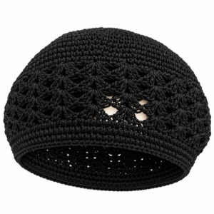 Thick Jamaican Crochet Cap Classic Black Handcrafted #SNDBLA