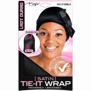 Satin Tie-It Wrap Lady Durag Black & Assorted #2139AST & #2139BLA