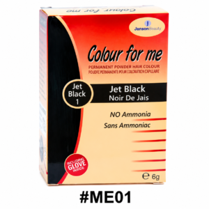 JansonBeauty Colour for Me Jet Black 1 Permanent Powder Hair Colour Box #ME01 on white background