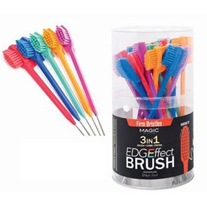 Hard Edge Brush W/Pin 24pc Jar in assorted colours for hair styling