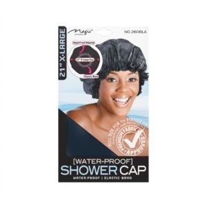 21" X-Large Waterproof Shower Cap Elastic Band Pink & Black #2160AST & #2160BLA