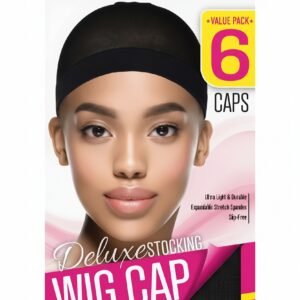 Wig Cap Black Deluxe Stocking Value Pack - 6 Caps #2225-6BLA