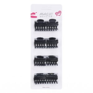 Magic Collection, Hair Claw Clips 12 Pcs Pack, #Z1084, Black