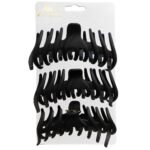 Jaw Clip 3 pc On Card Large Black Mate #CL990