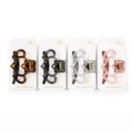 Jaw Clip Medium Mix Colour 3piece Heart Shape #CL918
