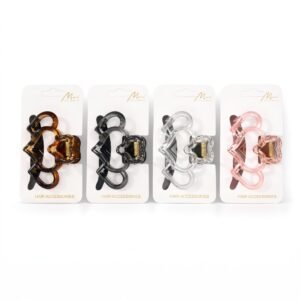 Jaw Clip Medium Mix Colour 3piece Heart Shape #CL918