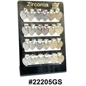 Zirconia Heart Drop Earrings Assorted Shades CZ Pavé Crystal #22205GS