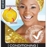 Heat-Process Conditioning Cap in Gold (#2207GOL) with Heat-Retain Fabric and Elastic Band for Enhanced Hair Care.