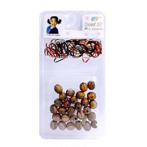 WOODEN HAIR BEADS SMALL BROWN