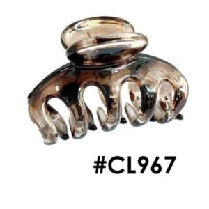 Mini Translucent Hair Claw Clamp, Smoky Brown, #CL967