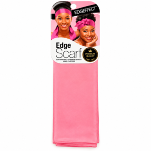 Edge Scarf Pink Satin Hair Scarf with Premium Quality Packaging on White Background