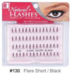 R Natural+ I-Lashes - #130 Flare Short Black Knot-Free Flare Individual Lashes for Natural Definition