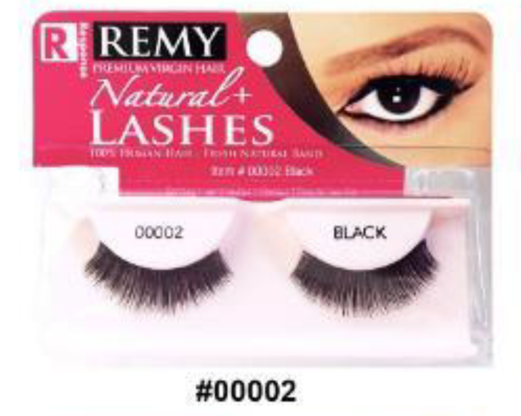 Remy Natural+ Lashes - #00002 Black Natural Virgin Hair Lashes for a Classic Look