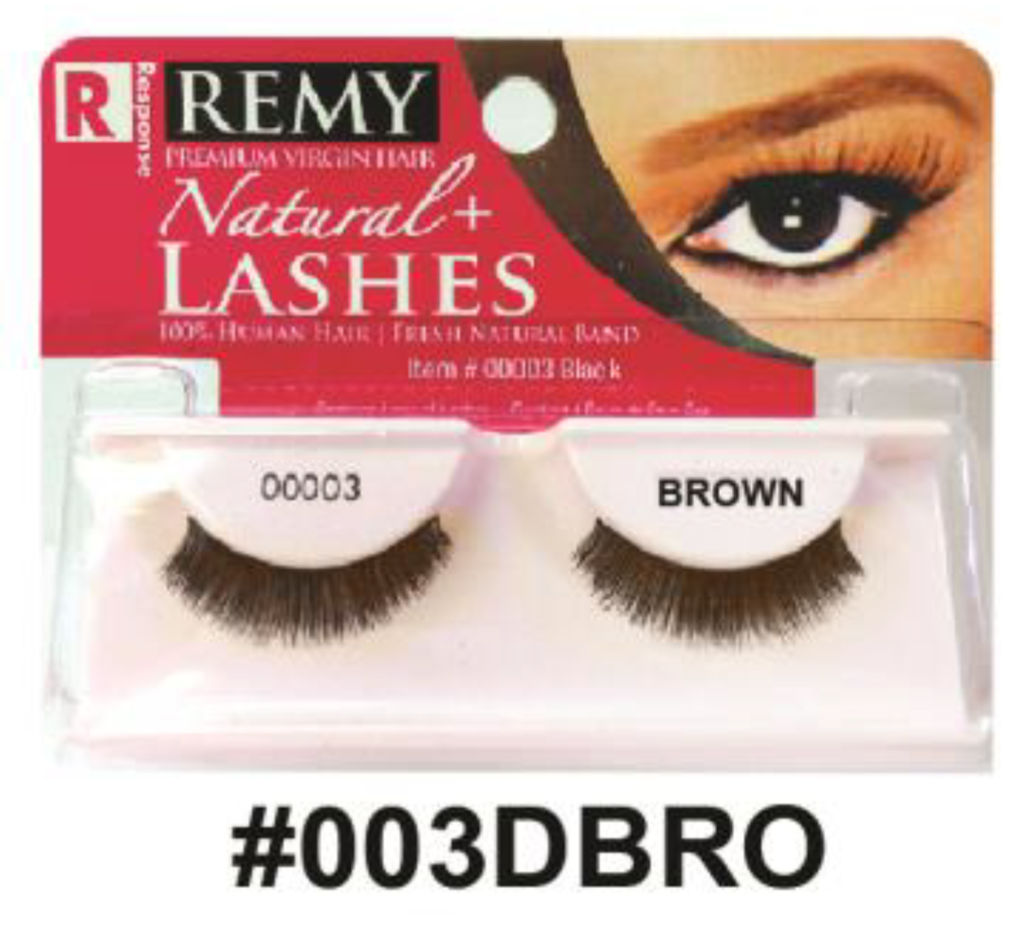Remy Natural+ Lashes - #003DBRO Brown Elegant Virgin Hair Lashes for a Natural & Bold Look
