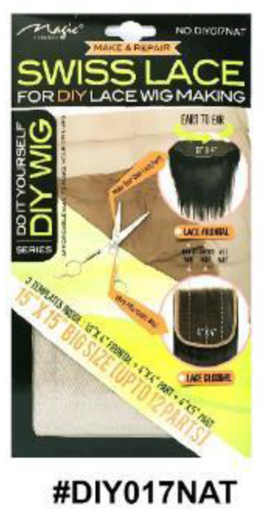 Swiss Lace for DIY Lace Wig Making - Big Size 15"x15" - Natural - #DIY017NAT