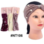 Velvet Pearl Embellished Twist Turban - #NT106 - Elegant Hair Accessory