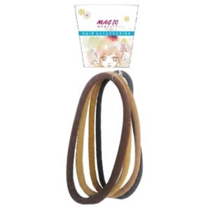 Magic Collection Long Pony Head Bands in Brown 4 Pack #LT15BRO