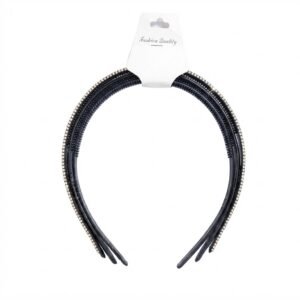 0.5" Black Slim Hair Bands — 3pcs Card | #HBA003BLK