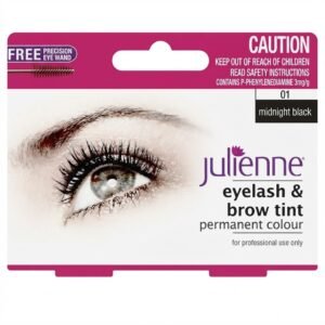 Julienne Eyelash & Brow Tint Permanent Color in Midnight Black #JU1BLK