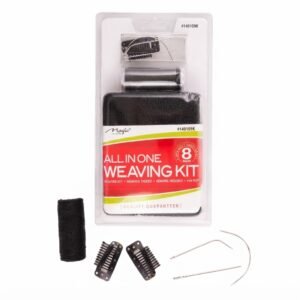 All In One black weaving kit with weaving thread needles and hair accessories