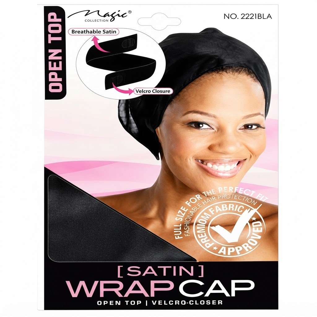 Satin Wrap Cap Black #2221BLA