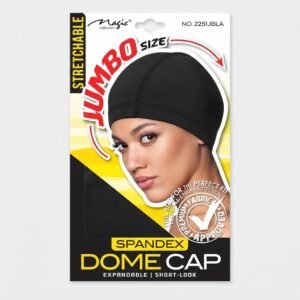 Ladies Jumbo Dome Cap in Black for hair protection and styling