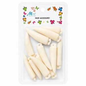 Mursy Collection white hair beads No. 15 12-piece pack for braids and hair styling