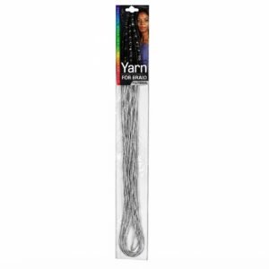Silver hair decoration yarn for braids and protective hairstyles