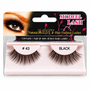 Model Lash 100% human hair black false eyelashes #M144 dozen pack