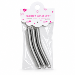 Silver hair braid spring rings for styling braids and twists, metallic flexible hair accessories