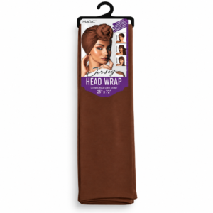 Magic dark brown stretch jersey head wrap 25 x 72 inch