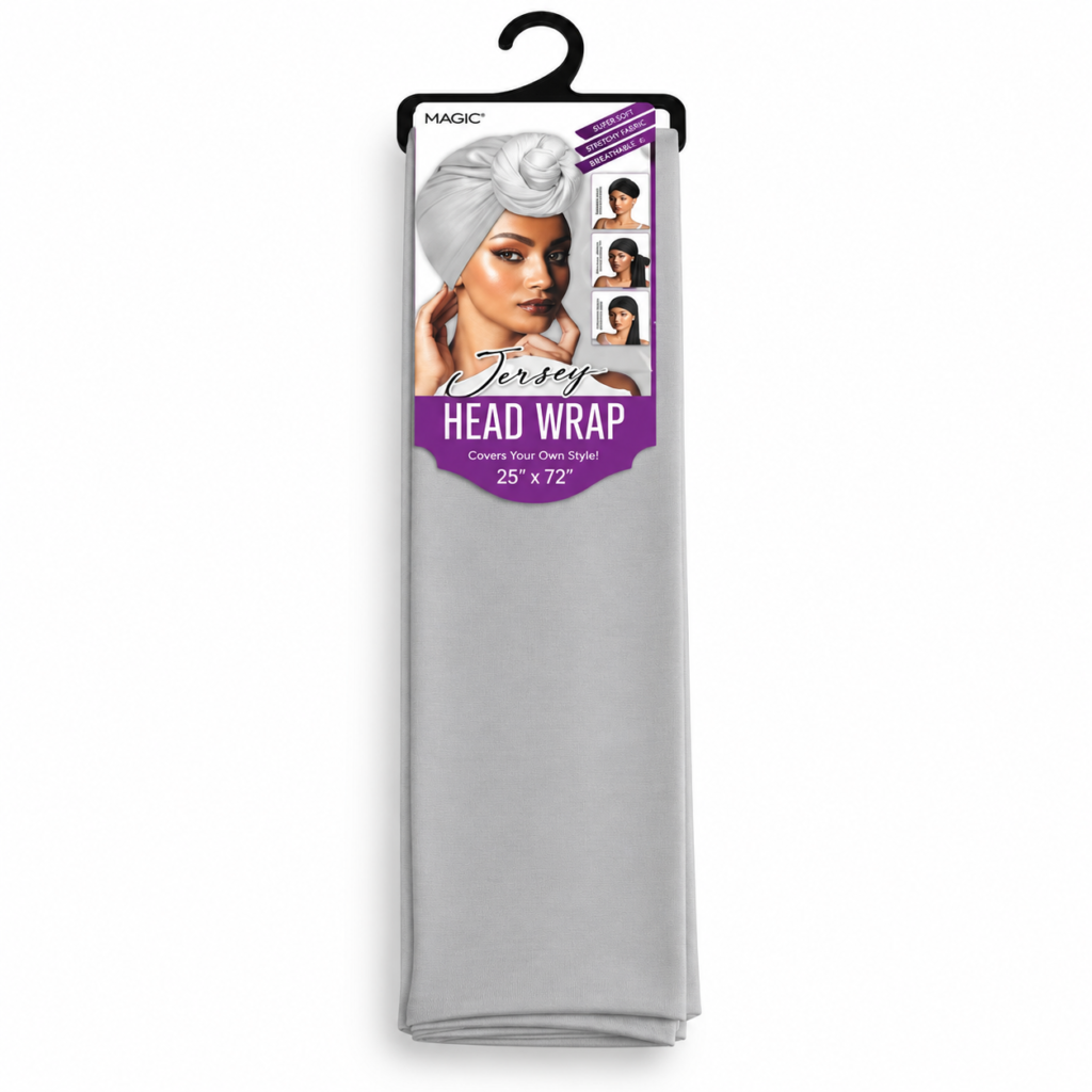 Magic Jersey Head Wrap Gray 25 x 72 #SCA46GRA