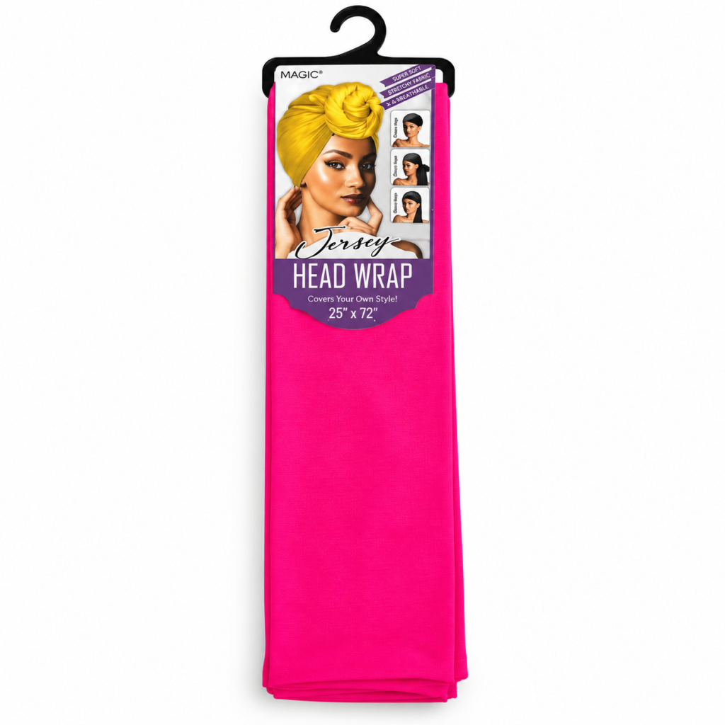Magic Jersey Stretch Head Wrap Hot Pink 25 x 72 #SCA46HPK