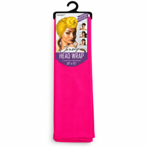 Hot pink stretch jersey head wrap 25 x 72 inch for versatile hair styling