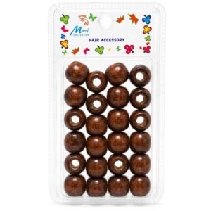 Dark Brown Wooden Beads for Hair Accessories