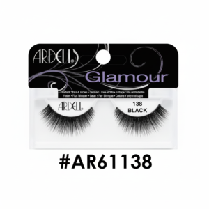 Ardell Glamour 134 black false eyelashes AR61138 in original retail packaging on a white background