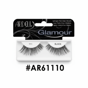 Ardell Glamour silver glitter false eyelashes in original retail packaging on a white background.