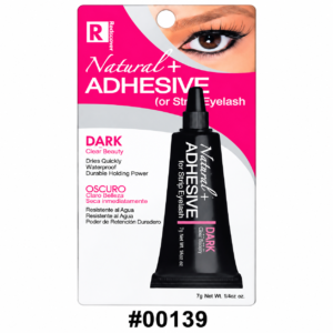 Natural+ Dark eyelash adhesive glue tube packaging on white background