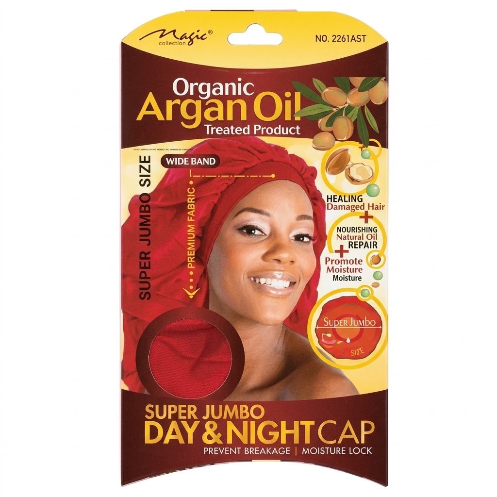Super Jumbo Day & Night Cap - Red & Black - Organic Argan Oil Treated - #3015AST & #3015BLA