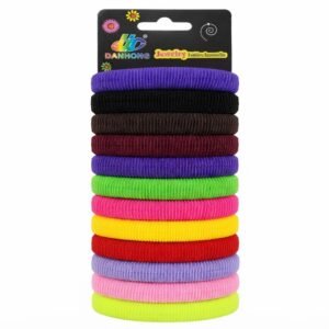 Assorted Colour Thick Hair Elastics Card #15009AST