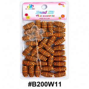 Diamond Bead Kit Hair Accessories Set with Orange Pattern Beads #B200W11 on white background