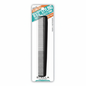 Stella 8½" Flawless Sectioning Styling Comb - Black (#2421) Smooth Finish for Precision Styling