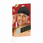 Cotton & Silk Pre-Tied Turban Black  Wrap - Day & Night Hair Protection #MBIC303B