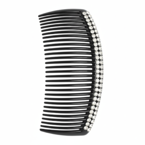 Rhinestone Embellished Side Comb, Black, #Z3035