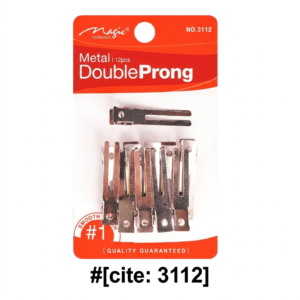 Alt Text: Magic Collection brand (Item NO. 3112) ke metal double prong clips ka aik retail pack, jis mein